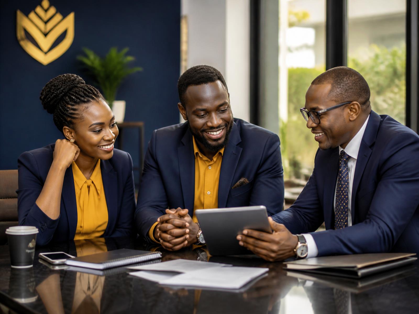 A Kenyan couple in a free financial literacy consultation with a Smart Finance Plug advisor in Nairobi
